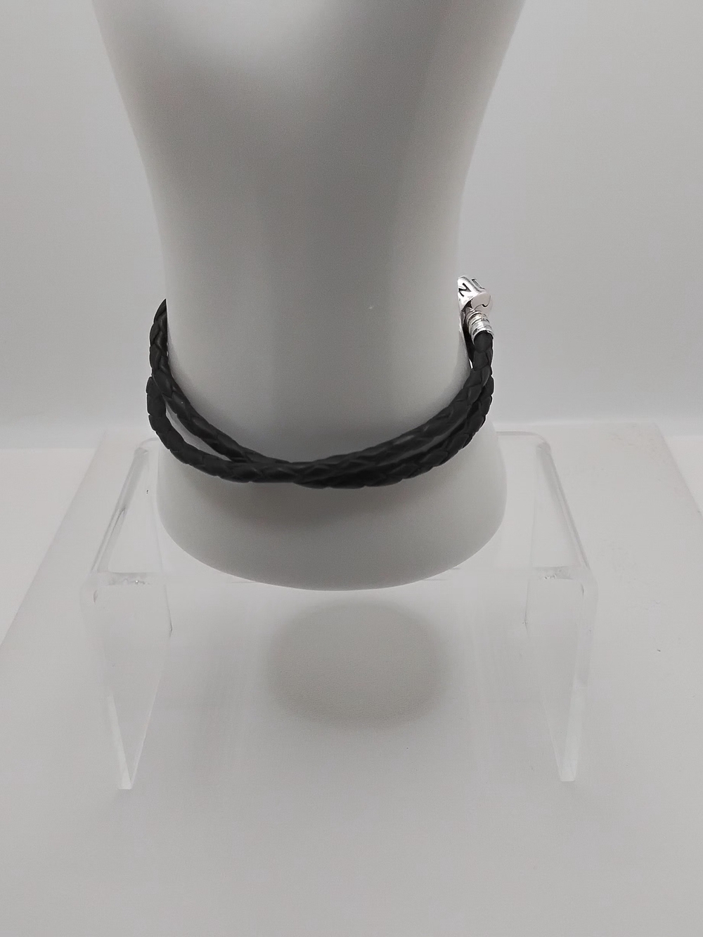 Authentic Pandora Black Leather Double-Wrap Bracelet - EUC - Picture 5 of 10